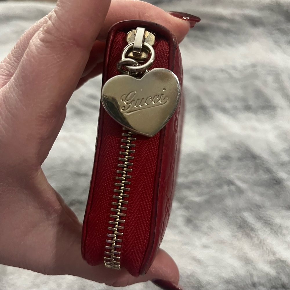 Authentic Gucci Microguccissima Patent Leather Zip-Around Wallet – Hibiscus Red - Picture 6 of 11